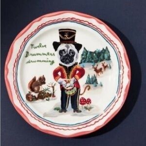 Nathalie Lete 12 days of Christmas Plate 12 drummers drumming